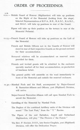 Beaumont-Hamel Memorial Programme (page 3)