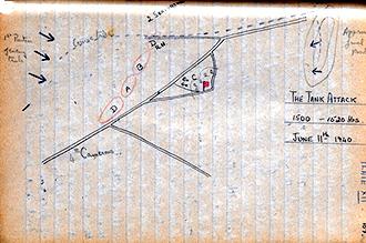 Tank attack, 1500-1520 hrs, June 11th 1940