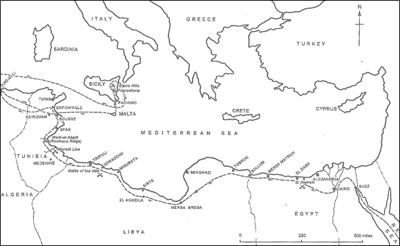 Route of North Africa Operations