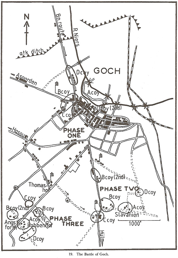 Map, Battle of Goch