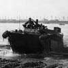 A Buffalo comes ashore, Rhine, 1945